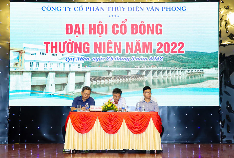 Công ty Cổ phần thủy điện Văn Phong tổ chức ĐHCĐ thường niên năm 2022 thành công tốt đẹp