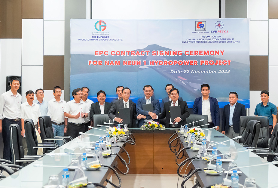 C47 signing EPC Contract for Nam Neun 1 Hydropower Project in Lao PDR, costed USD184,999,999