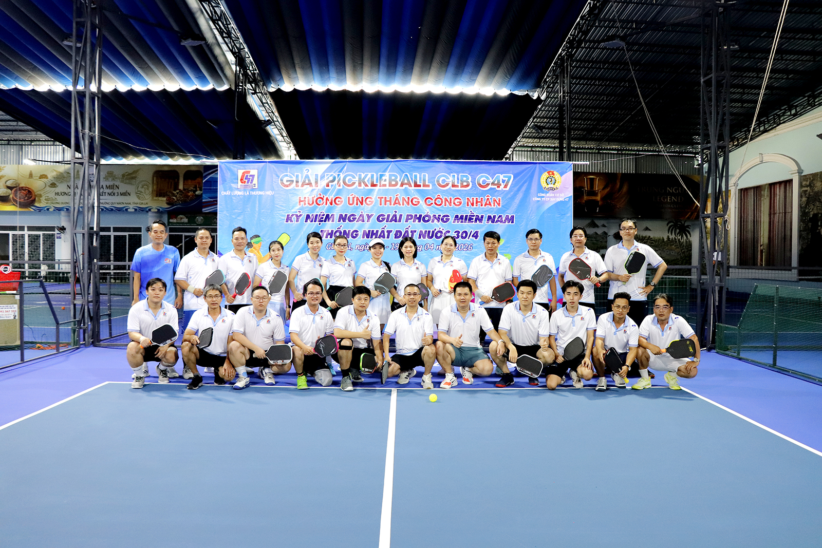 Giải Pickleball CLB C47: Khí thế thể thao bùng nổ, chào mừng Tháng Công nhân và ra mắt Câu lạc bộ